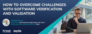 Graphic Title for webinar titled "How to Overcome Challenges with Software Verification and Validation"